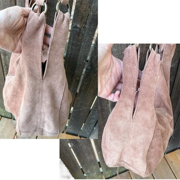 Free People Roma Suede Leather Slouchy Hobo Tote Bag - Picture 8 of 16